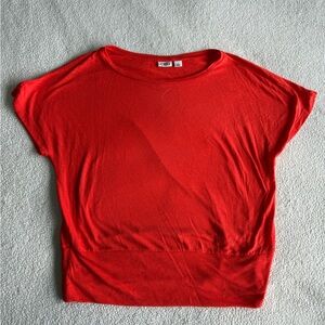 Cato Vibrant Red Short Sleeve Top